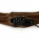 Straight Ponytail Extension Drawstring Ombre Brown LongClip-in Hairpiece For Black Women Synthetic Hair ExtensionsNatural Fit