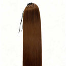 Straight Ponytail Extension Drawstring Ombre Brown LongClip-in Hairpiece For Black Women Synthetic Hair ExtensionsNatural Fit