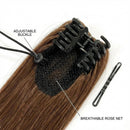 Straight Ponytail Extension Drawstring Ombre Brown LongClip-in Hairpiece For Black Women Synthetic Hair ExtensionsNatural Fit