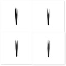 Stainless Steel Eyebrow Tweezers Black Flat Hairs Puller Beauty Makeup Tool