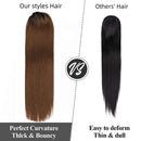 Straight Ponytail Extension Drawstring Ombre Brown LongClip-in Hairpiece For Black Women Synthetic Hair ExtensionsNatural Fit